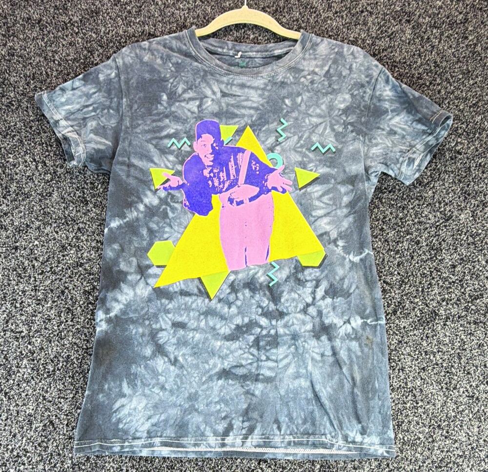 The Fresh Prince Men's Gray Tie-Dye Graphic Crew Neck Short Sleeve T-Shirt S
